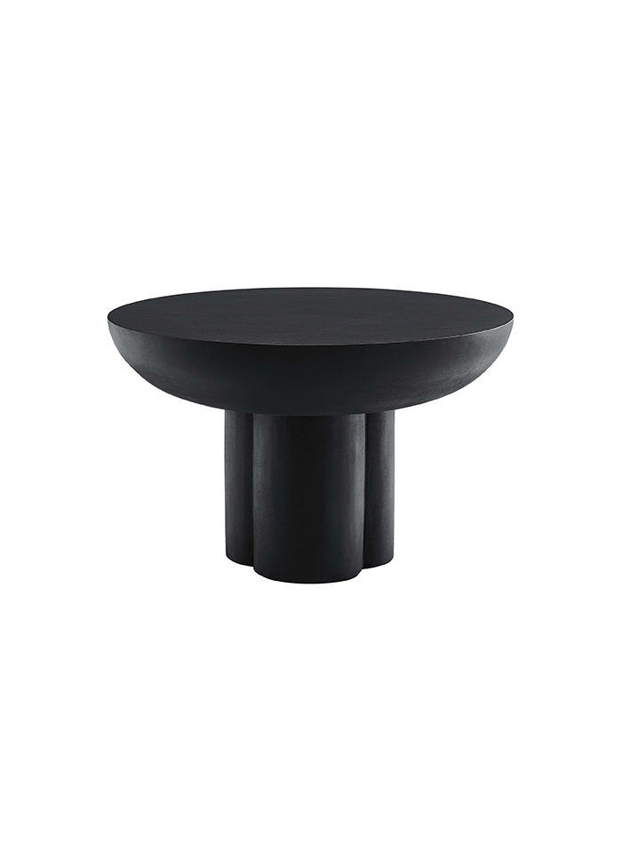 Table basse ronde Caspa, noire