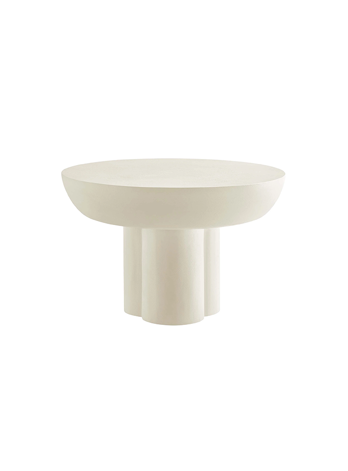 Table basse ronde Caspa, blanche
