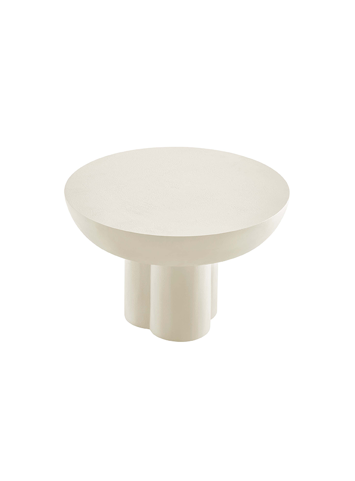 Table basse ronde Caspa, blanche