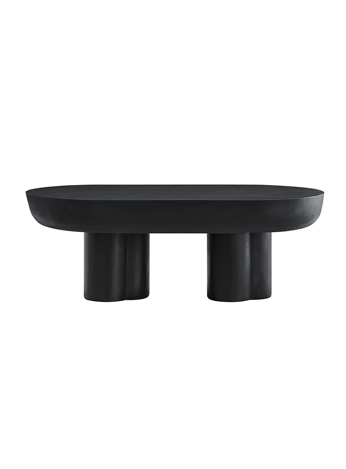 Table basse ovale Caspa, noire