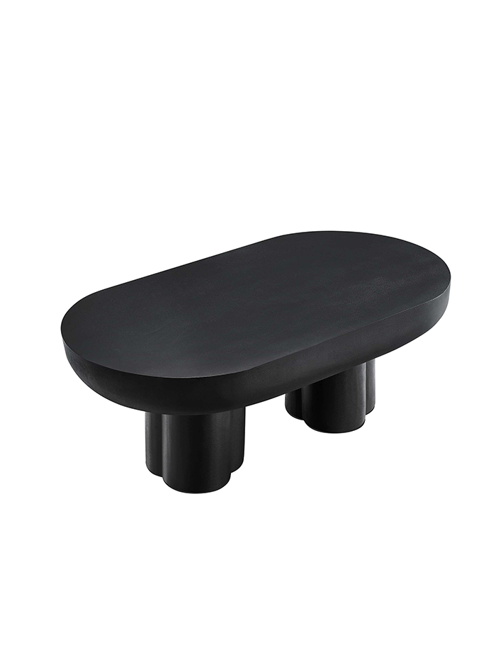Table basse ovale Caspa, noire