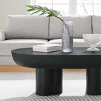 Table basse ovale Caspa, noire