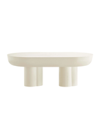 Table basse ovale Caspa, blanche