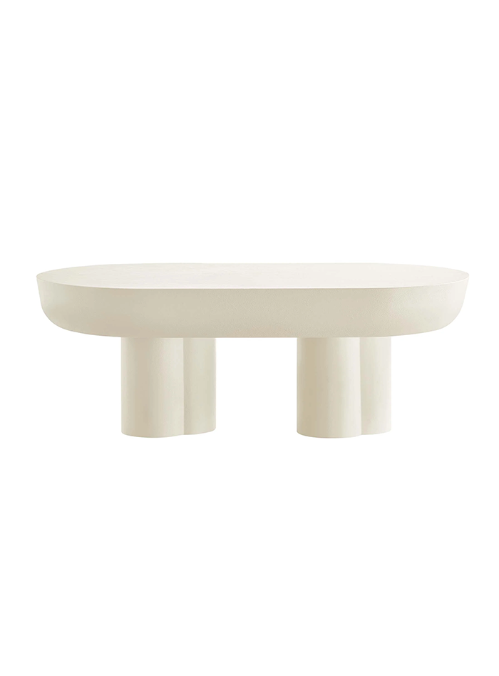 Table basse ovale Caspa, blanche