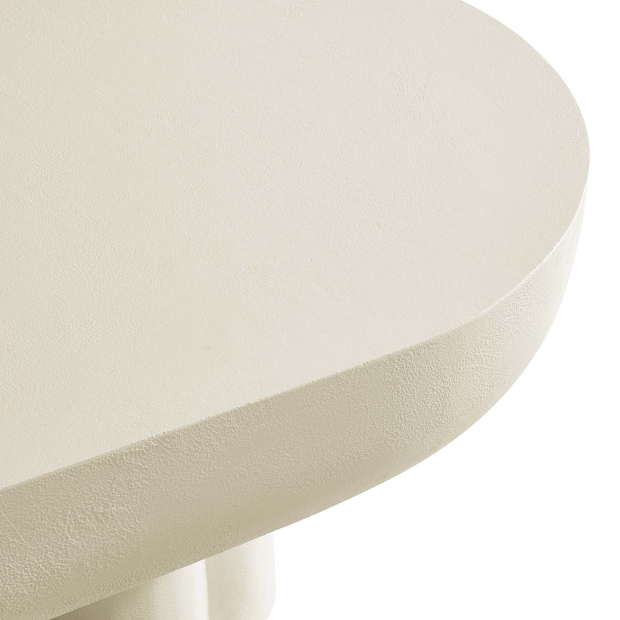 Table basse ovale Caspa, blanche