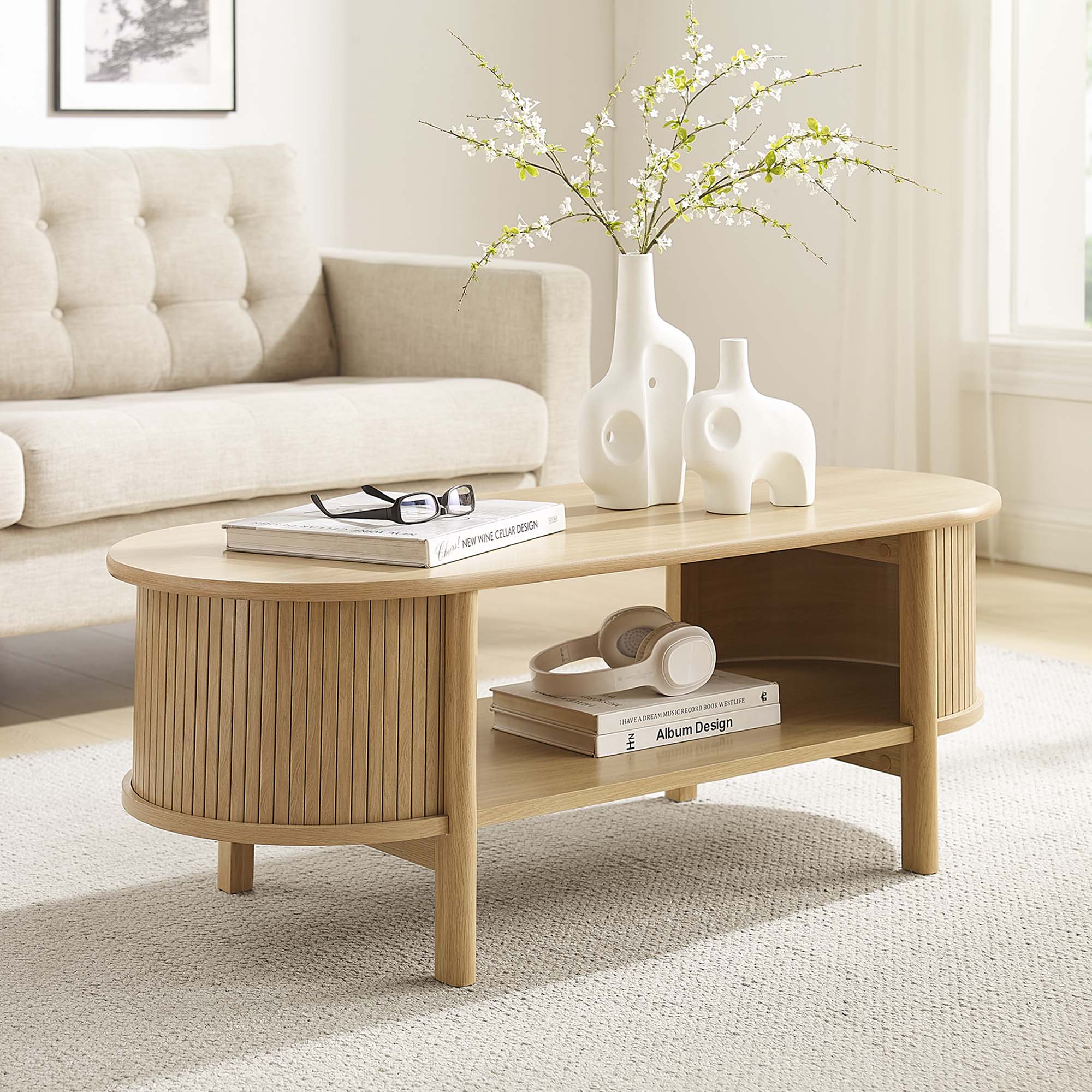 Table basse Caddie, chêne