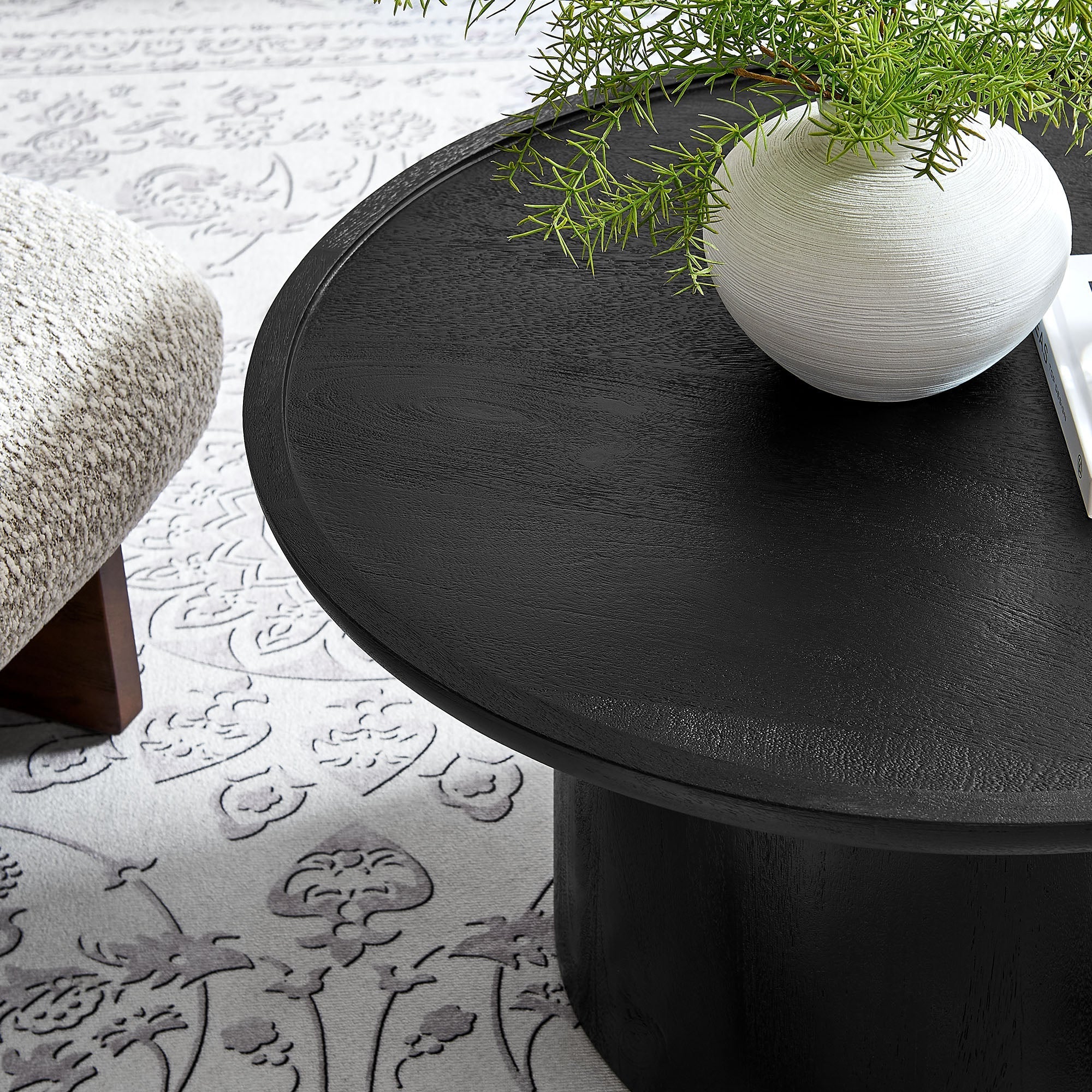 Table basse ronde Hollo, noire
