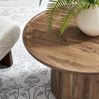 Table basse ronde Hollo, noyer