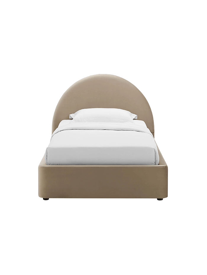 Lit double en velours Resorts, taupe