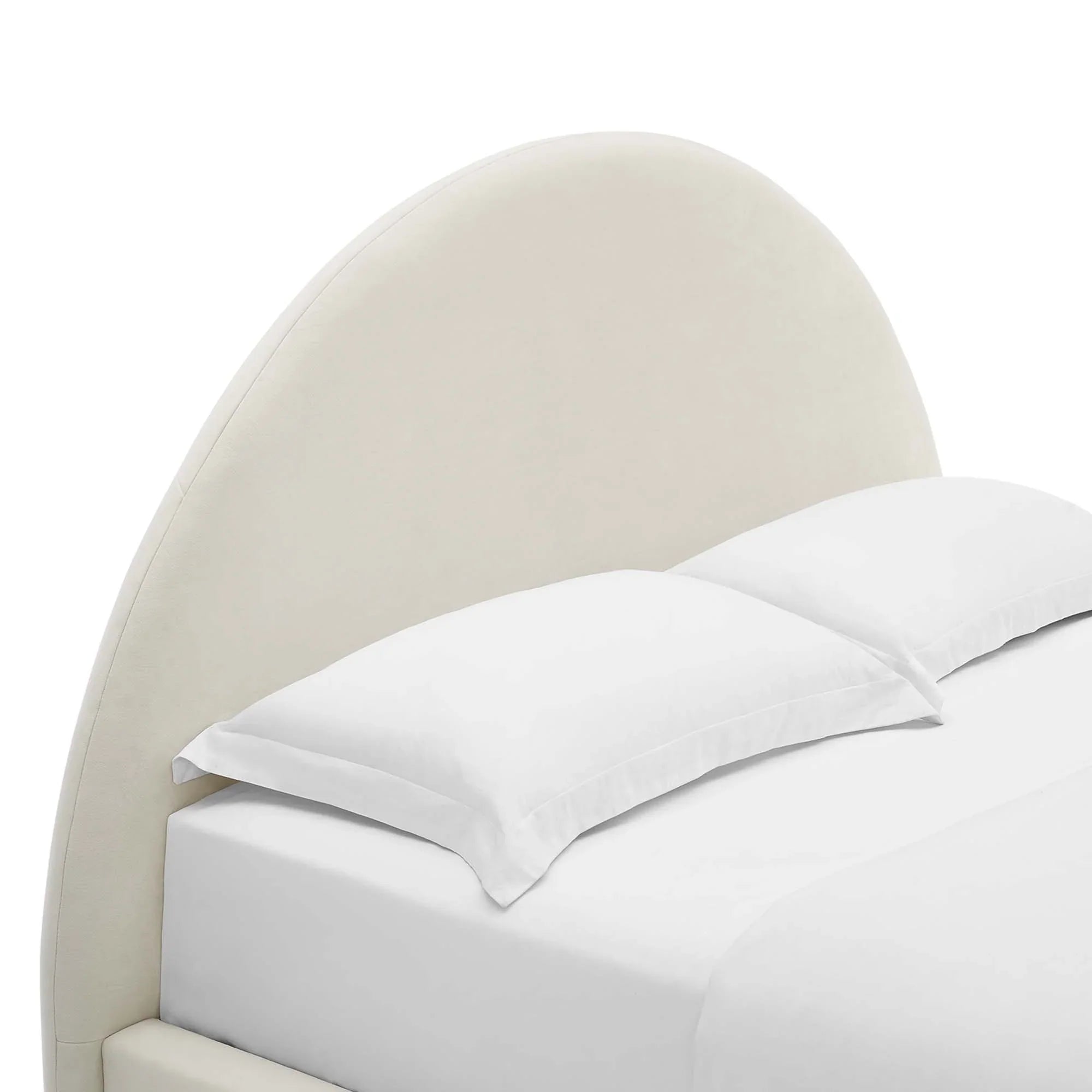 Lit double en velours Resorts, couleur crème