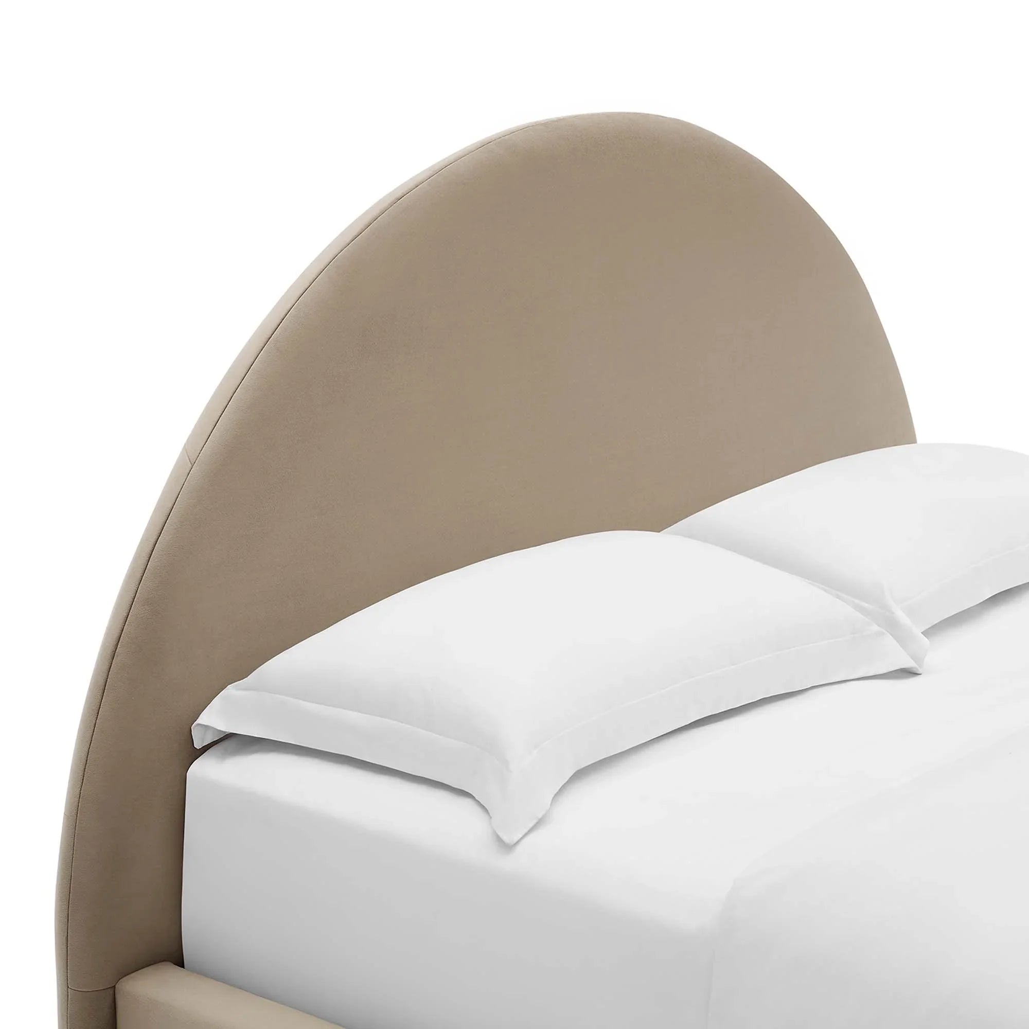 Lit double en velours Resorts, taupe