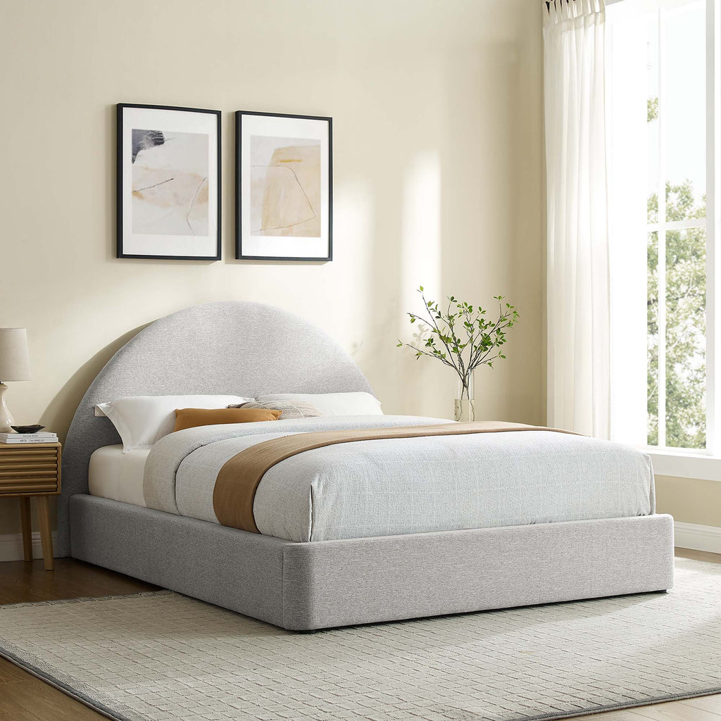 Lit king size rembourré Resorts, gris clair