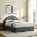 Lit king-size rembourré Resorts, ardoise