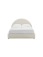 Lit Queen Size en velours Resorts, couleur crème
