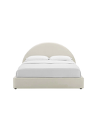 Lit King Size en velours Resorts, couleur crème