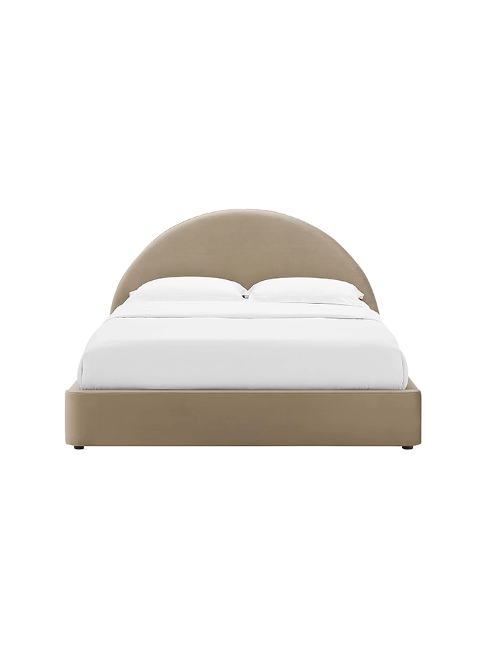 Lit King Size en velours Resorts, taupe