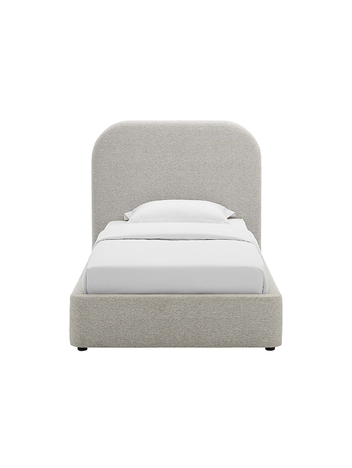 Lit simple rembourré Heather, gris clair