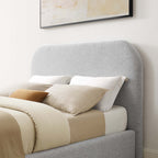 Lit double rembourré Heather, gris clair