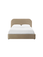 Lit Queen Size en velours Heather, taupe