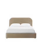 Lit king size en velours Heather, taupe