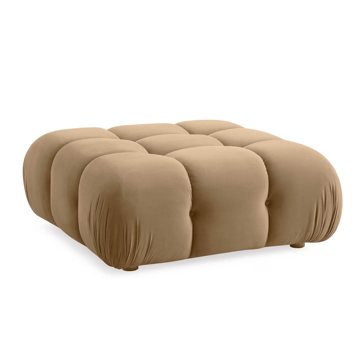 Pouf modulaire en velours Huggy Café Au Lait