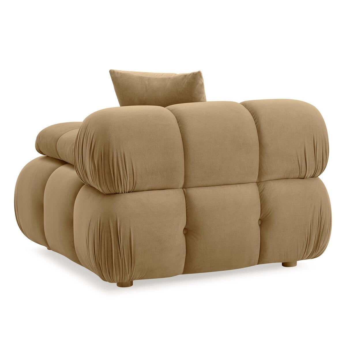 Chaise d'angle modulaire en velours Huggy Café Au Lait