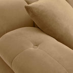Chaise modulaire sans accoudoirs en velours Huggy Cafe Au Lait