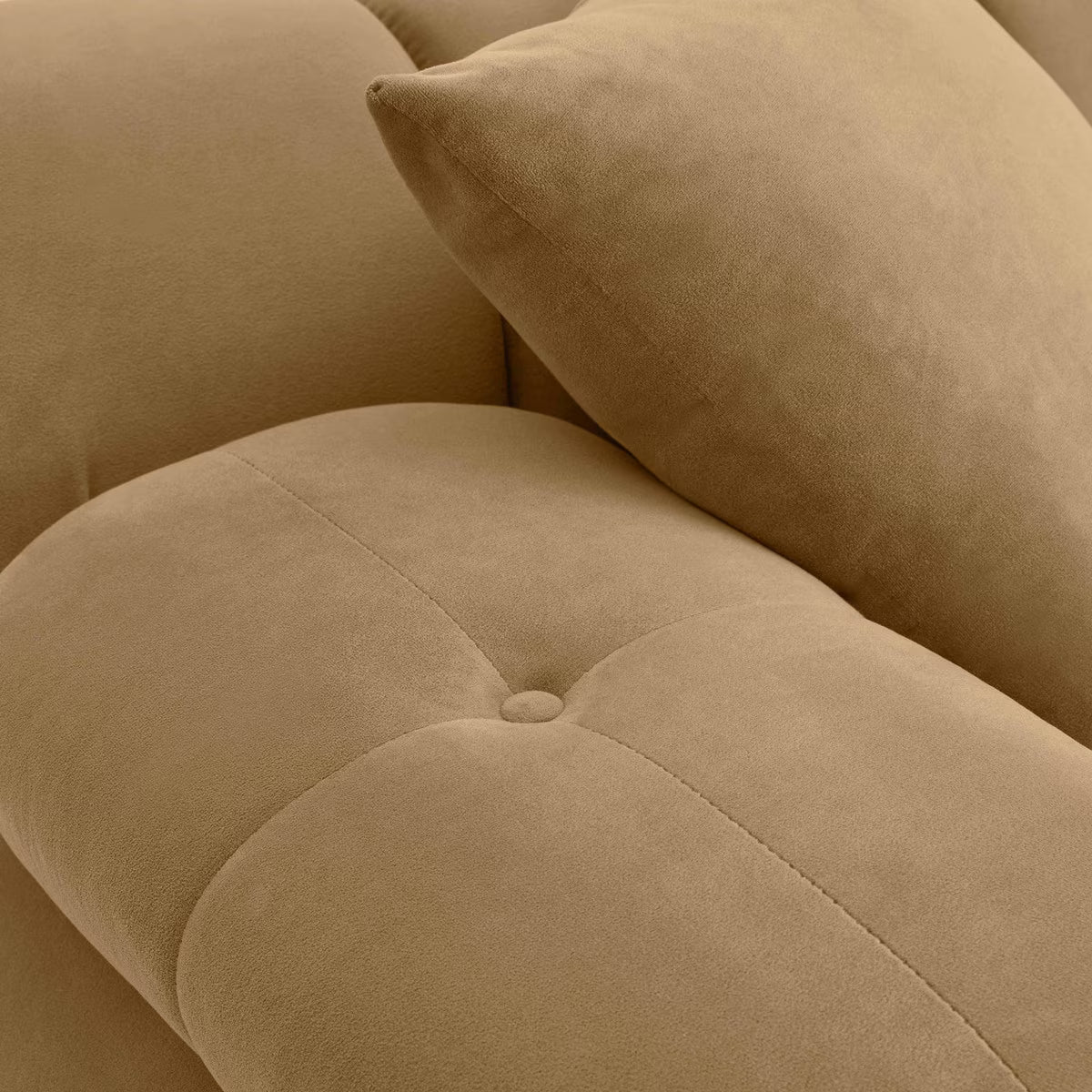 Chaise modulaire sans accoudoirs en velours Huggy Cafe Au Lait
