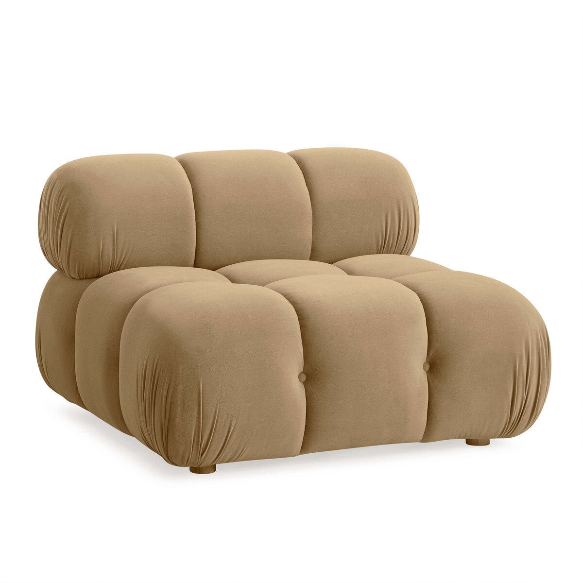 Chaise modulaire sans accoudoirs en velours Huggy Cafe Au Lait