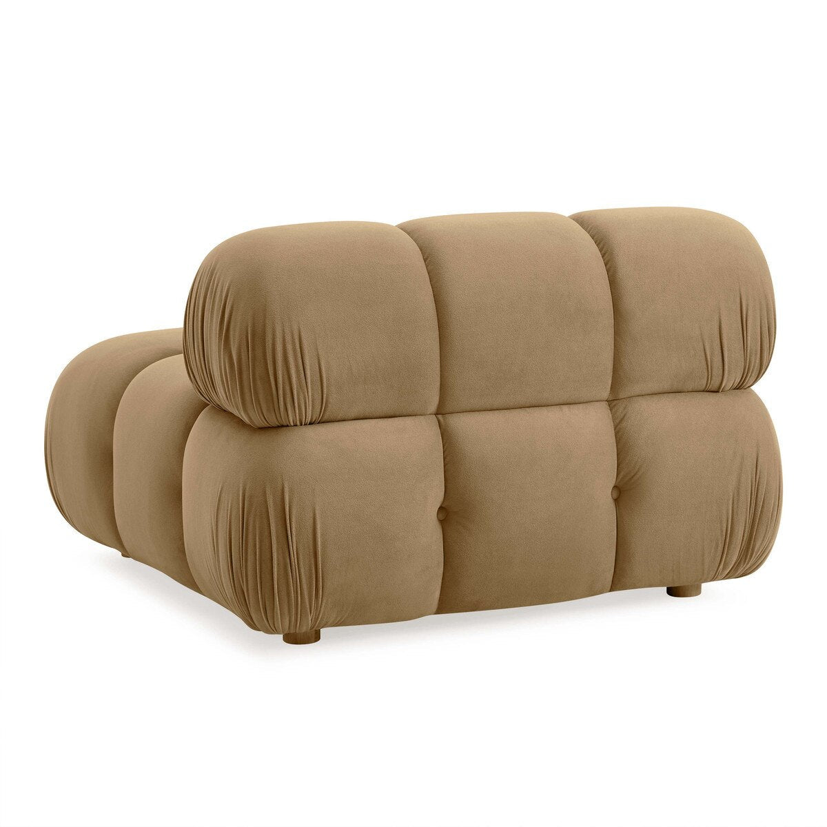 Chaise modulaire sans accoudoirs en velours Huggy Cafe Au Lait