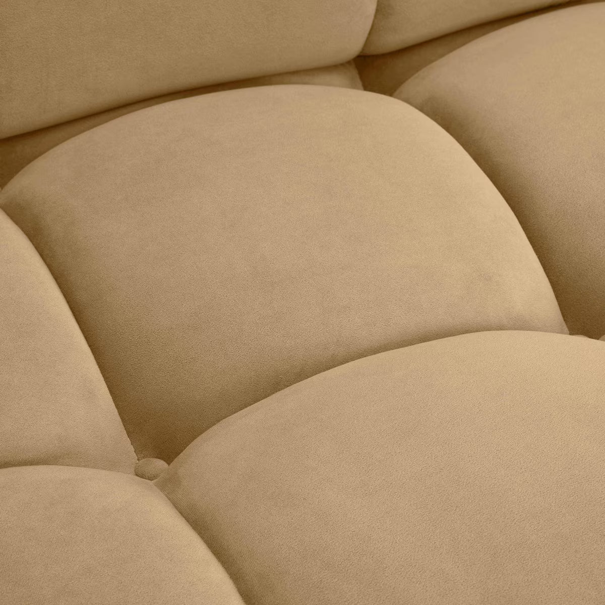 Chaise modulaire sans accoudoirs en velours Huggy Cafe Au Lait