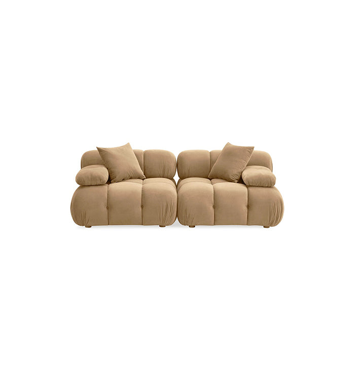Causeuse en velours Huggy Café Au Lait