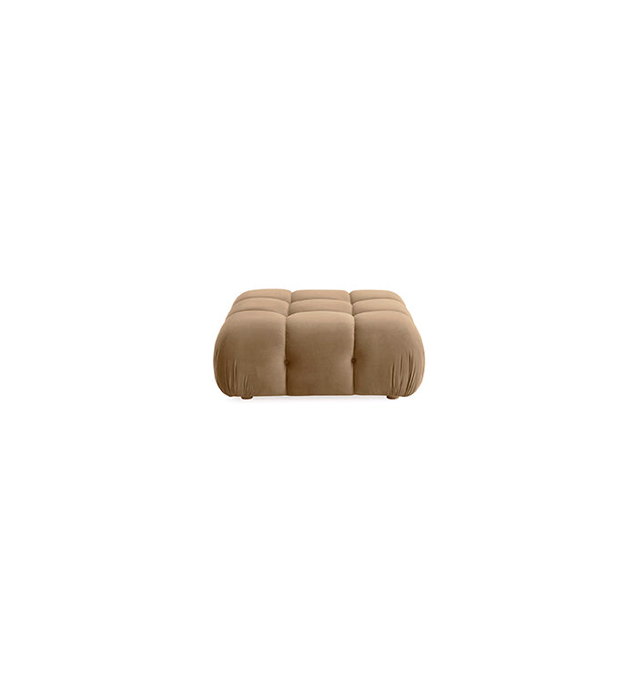 Pouf modulaire en velours Huggy Café Au Lait